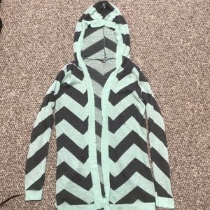 Blue and Grey Chevron Sweater